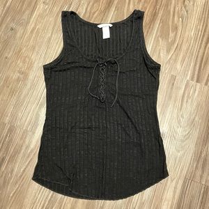 H&M Black Ribber Tie Up Tank